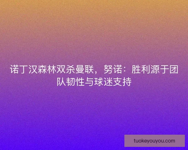 诺丁汉森林双杀曼联,努诺:胜利源于团队韧性与球迷支持 诺丁汉森林双杀曼联,努诺:胜利源于团队韧性与球迷支持