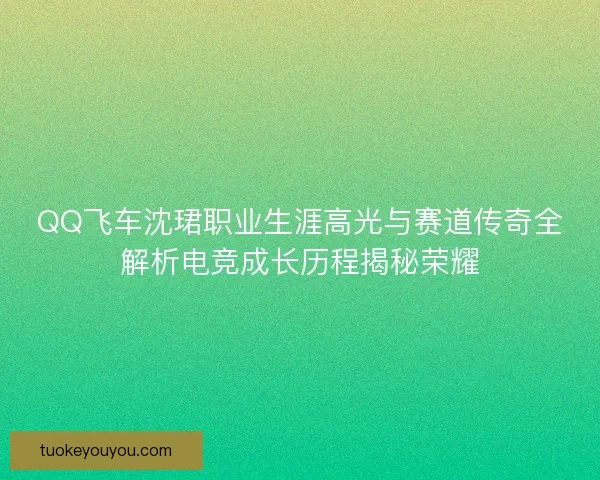 QQ飞车沈珺职业生涯高光与赛道传奇全解析电竞成长历程揭秘荣耀 QQ飞车沈珺职业生涯高光与赛道传奇全解析电竞成长历程揭秘荣耀
