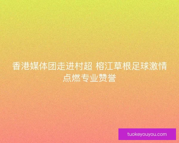 香港媒体团走进村超 榕江草根足球激情点燃专业赞誉