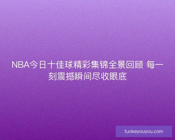 NBA今日十佳球精彩集锦全景回顾 每一刻震撼瞬间尽收眼底
