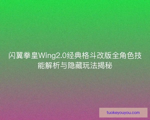 闪翼拳皇Wing2.0经典格斗改版全角色技能解析与隐藏玩法揭秘